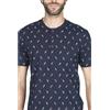 JULIPET Pigiama da Uomo, Cotone, Set 2 Pezzi, Blu Navy, Fantasia Stampata, Stile Classico