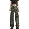 Eauptffy Jeans da donna Baggy Y2K Style Harajuku Jeans a gamba larga Pantaloni Hip Hop Denim Pantaloni Lavati Slip Jeans Casual Comodi Pantaloni Casual Classici Jeans di Natale