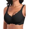 Ganado Jelly Bras - Reggiseno senza cuciture da donna | Reggiseno senza ferretto, gel, imbottito, push-up, smerlato, supporto per seni cadenti, senza fili, reggiseno a maglietta