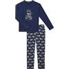 ARTHUR - Pigiama da uomo, con maniche lunghe e pantaloni - 100% cotone organico caldo per l'inverno - Motivo natura, Orso polare marino, XL