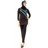 Musuly Burkini Nero E Verde - Combinazione Costume da Bagno con Velo