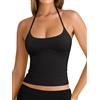 Generic Canotte sexy da donna senza schienale con scollo all'americana doppia fodera senza maniche - Backless Y2K vestiti per uscire Top estivi di base 2026