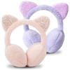 ESYFOR Paraorecchie Bambini, 2 Pezzi Scalda Orecchie Ragazze Copriorecchie Regolabili Confortevole Paillettes Peluche Morbido Paraorecchie per Le Attività All'Aperto