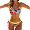Generico Set Sportivo Da Donna a Vita Alta Costumi Da Bagno Donna Costume Mare Due Pezzi Spiaggia Push Up Imbottito con Pantaloncini Bagno Sexy Brasiliana Beachwear Piscina Costume Due Pezzi Taglie (Yellow, M)