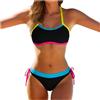 Generico Set Sportivo Da Donna a Vita Alta Costumi Da Bagno Donna Costume Mare Due Pezzi Spiaggia Push Up Imbottito con Pantaloncini Bagno Sexy Brasiliana Beachwear Piscina Costume Due Pezzi Taglie Fort (M)