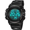 aswan watch Orologio Digitale Bambino con Sveglia, Cronometro, Blu S/M