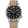 Citizen Orologio analogico unisex con cinturino in pelle BM7550-10E, Argento