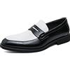 HuitJours Mocassini da uomo in due tonalità di colore, senza lacci, casual, da barca, mocassini, A-nero Bianco, 43 EU