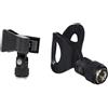 Stagg MH-1AH - Supporto per microfono caricato a molla, colore: nero & MH-12AH Porta Microfono a Pinza in Nylon