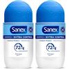 Sanex Dermo+ Extra Control Deodorante antitraspirante Roll-On 72 ore (50 ml) - Protezione efficace contro sudore e cattivi odori - dermatologicamente testato, contiene 0% alcool (Confezione da 2)