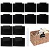 ktxaby 12 etichette rimovibili in PVC nero per cestini, etichette per mensole con pennarello bianco, etichette per dispensa, etichette per bidoni e porta etichette