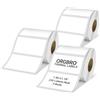 ORGBRO Etichette Termiche Autoadesive per Z3 Stampante Termica | Etichette Rettangolari per Supermercati e Piccole Imprese, 50 X 30 mm, 230 Etichette/Rotolo, 3 Rotoli, Nero su Bianco