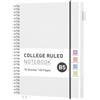 RETTACY Quaderno a spirale, formato B5, a righe, 140 pagine, trasparente | Taccuino con copertina in plastica flessibile, 100 g/m², carta a righe con tasca, passante per penna, righello e segnalibro