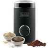BLACK+DECKER BXCG150E - Macinacaffè Elettrico 150W | Serbatoio 50g | Lame e Contenitore in Acciaio Inox | Macinatura Fine | Avvolgicavo Integrato | Nero
