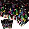 LKITMIUT Confezione da 4 tovaglie per feste Glow Party tovaglie al neon in PE tovaglia luminosa al neon tovaglia blacklight decorazioni per feste neon decorazione fluorescente Glow in The Dark accessori per