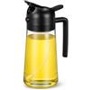 ProjectFont Spray Olio Spruzzino Olio 2-in-1 - Dosatore in Vetro Scuro Anti-Luce da 470ml per Friggitrice ad Aria - Oliera Spray e Versatore per Cucina - Nebulizzatore Professionale per Olio di Oliva e Aceto - Ne
