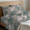 Riad Arredo Mahome Set Completo Letto in Pregiata Flanella 100% Cotone con Trattamento Antipalline - Completo Lenzuola Caldo Cotone Morbide Artigianali Alta Qualità Made in Italy (Ginkgo Green, Francese)
