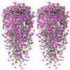 Betylifoy Fiori Artificiali Appesi 4 Pezzi Piante Artificiali Appese all'Aperto Resistenti ai Raggi UV Piante Rampicanti Artificiali per il Giardino il Patio e l'Esterno (Viola)
