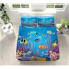 XCQHZYQ Lenzuolo con Angoli Matrimoniale Pesce Di Fondo Stampa 3D Traspirante Elasticizzati Microfibra Lenzuola Copriletto 160x200 cm per Letto Singolo/Matrimoniale