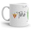 Paolo Chiari Zodiaco - Tazza in Ceramica Bianca con Segno Zodiacale e Costellazione (Multicolore, 300 ml, Toro)