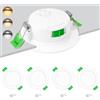 Laiebri Confezione da 4 Faretti LED da Incasso 230V 6W, Foro Ø55-68mm Faretti LED da Incasso 3CCT 2700K/4000K/6000K, Ultra Slim 25mm IP44 Faretti LED Soffitto per Bagno Cucina Soggiorno, Bianco