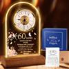 TUZELIYA Regali di nozze diamantati, anniversario al quarzo, 60° anniversario di matrimonio, regalo con biglietto di auguri e busta, orologio da scrivania, regali di nozze per coppie, genitori, nonni