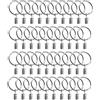 AMZMUKAUP 40 Pezzi Anelli per Tende con Clip, 38 mm Metallo Decorativo Drappeggio Finestra Tenda Anello Ganci con Occhielli per Tenere Tende Pesanti Set di Aste e Tende
