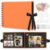 DazSpirit Album Fotografico A5, Scrapbook Fai da Te, 40 Pagine Nere | 20 Fogli Con 6 Pennarelli Metallici E 8 Adesivi Per Foto, Portafoto E Libro Dei Ricordi Per Matrimonio, Viaggio E Compleanno