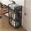 Ornestia Carrello per Libri con Ruote, Carrello Da Biblioteca con Maniglia