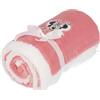 Disney - Coperta plaid per bambini morbida - 75 x 100 cm - 100% poliestere soffice - 220 GSM - Modelli Mickey, Minnie, Stitch o Winnie the Pooh (rosa, Minnie)
