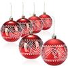 COM-FOUR® 6x palle di Natale, palle di Natale in plastica antirottura