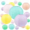 TaoQ C 20 Pezzi Lanterne di carta colorate Lanterne di carta appese, 15 cm, 20 cm, 25 cm, 30 cm Dimensioni miste Lanterne di carta rotonde per il matrimonio Compleanno Decorazione della casa