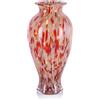 oliruim, vaso in vetro soffiato a mano, alto 30 cm, multicolore, apertura da 6,3 cm, decorazione centrotavola per soggiorno, tavolo da pranzo, mensola del caminetto, erba della pampa, rosso e bianco