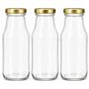 made in home - 20 bottiglie di vetro da 330 ml con tappo a vite oro TO43, bottiglie vuote da 0,33 l, per frullati in vetro, riutilizzabili, lavabili in lavastoviglie, per succhi di frutta, sciroppo