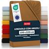 Blumtal lenzuolo con angoli Singolo: 100x220x30cm - Pacco da 1 - lenzuolo Singolo con angoli in microfibra - certificato Oekotex in Pumpkin Spice - Marrone
