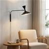 B·LED BARCELONA LED BARCELONA LED Lampada da Parete Industriale Grande 40 cm, Applique a Braccio Articolato, Stile Vintage, Paralume in Metallo Nero Interno Bianco, per Ristorante, Scale e Camera