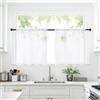 UCFBWO Tende Corte per Finestre Tende Cucina a Vetro 2 Pezzi H60xL76cm, Trasparenti, Effetto Lino per tende da cucina, Roulotte