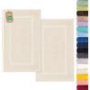 Lavea® 2 Tappetini Bagno 50x80 cm in 100% Cotone - Tappeti Bagno Assorbenti e Lavabili - Ideali come Tappeto Bagno o Tappetino Doccia - Crema