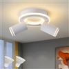 SANSHI Faretti da Soffitto Orientabili LED 2 Luci Rotonda,3000K,Bianco | Faretti da Parete con Inferiore 15W+2x5W,GU10 Lampadario Faretti,Moderna Plafoniera Faretti Per Cameretta Cucina