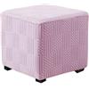 FANSU Copri Pouf Quadrato, Jacquard Elasticizzato Poggiapiedi Lavabile Tinta Unita Copri Ottomano Copertura per Sgabello Pouf Poggiapiedi Fodere per Sgabello per Soggiorno (Rosa Chiaro,M)