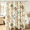 Lerores Tenda da doccia 180 x 200 cm, motivo: albero di uccelli grigio, orlo appesantito, antimuffa, impermeabile, lavabile, in poliestere, con 12 occhielli e anelli per tenda da doccia, per bagno