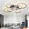 MiiR Plafoniera Con Ventilatore,ventilatore Da Soffitto Da 85W,lampadario Ventilatore A LED Dimmerabile Da 100cm,Lampadario Con Ventola A 6 Velocità Con Luce,adatto Per Camera Da Letto,soggiorno,Nero