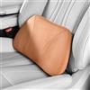 POKSRI 1P Cuscino lombare auto,39x22cm pelle velata,Schiuma Memory multifunzionale cuscini schiena sedile supporto,cuscino decorativo,seduta,ufficio,divano(arancione-marrone)