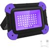 T-SUN Luce Nera UV LED Ricaricabile da 6000mAh Con 180°, Supporto Girevole 400-405NM Proiettore Ultravioletta per Glow Party, Halloween, Painting Disco