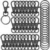 HXSEMAYIG Ganci portachiavi con anelli portachiavi, chiusure a moschettone girevoli in metallo, per portachiavi, cordini, creazione di gioielli, artigianato (Gun Black)