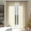 domus&trend Tenda Lussuosa Effetto Seta Shantung Beige Champagne Voile Semitrasparente Iridescente Filtrante Cangiante per Soggiorno/Camera da Letto (Beige_Attacco per Binario, 140 cm_x_280 cm)