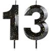 Cxryrzhe Candele a forma di numero 13, candele 3D per 13° compleanno, in cera di alta qualità e design con diamanti 3D, decorazioni per torte per feste di compleanno, matrimoni, anniversari, celebrazioni