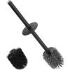 BVL Scopino per WC Nero, Testina Leggermente Stretta, Testina di Ricambio per Scopino per WC, Include 1 Testina in Polipropilene, 1 Testina in Silicone, 1 Manico in Acciaio Inox 6,8 × 6,8 × 9 cm