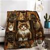 WZXGHE Coperta Con Gatto 130x150,Morbida e Accogliente Gatti Divano Coperta,Per Ragazze,Ragazzi, Adulti (Gatto-D, 130x150cm)