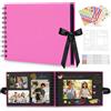 DazSpirit Album Fotografico A5, Scrapbook Fai da Te, 40 Pagine Nere | 20 Fogli Con 6 Pennarelli Metallici E 8 Adesivi Per Foto, Portafoto E Libro Dei Ricordi Per Matrimonio, Viaggio E Compleanno